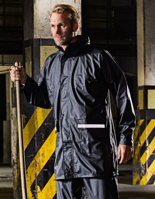 PU-Regenjacke mit Reflexstreifen